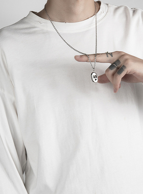 鬼脸面具钛钢吊坠通体钛钢不褪色