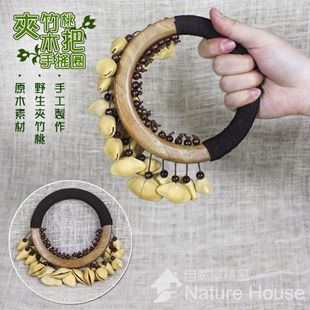 夾竹桃木環手摇铃果实手链脚链手指串铃音束静心冥想瑜伽音疗乐器