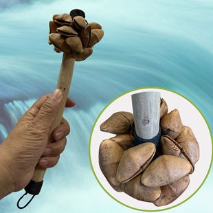 夾竹桃木把手搖鈴果壳铃铛串铃果实小众伴奏铃音疗静心乐器音束