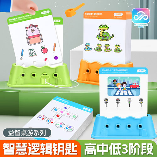 跨境逻辑钥匙儿童思维训练桌游益智形状数字配对图形早教教具玩具