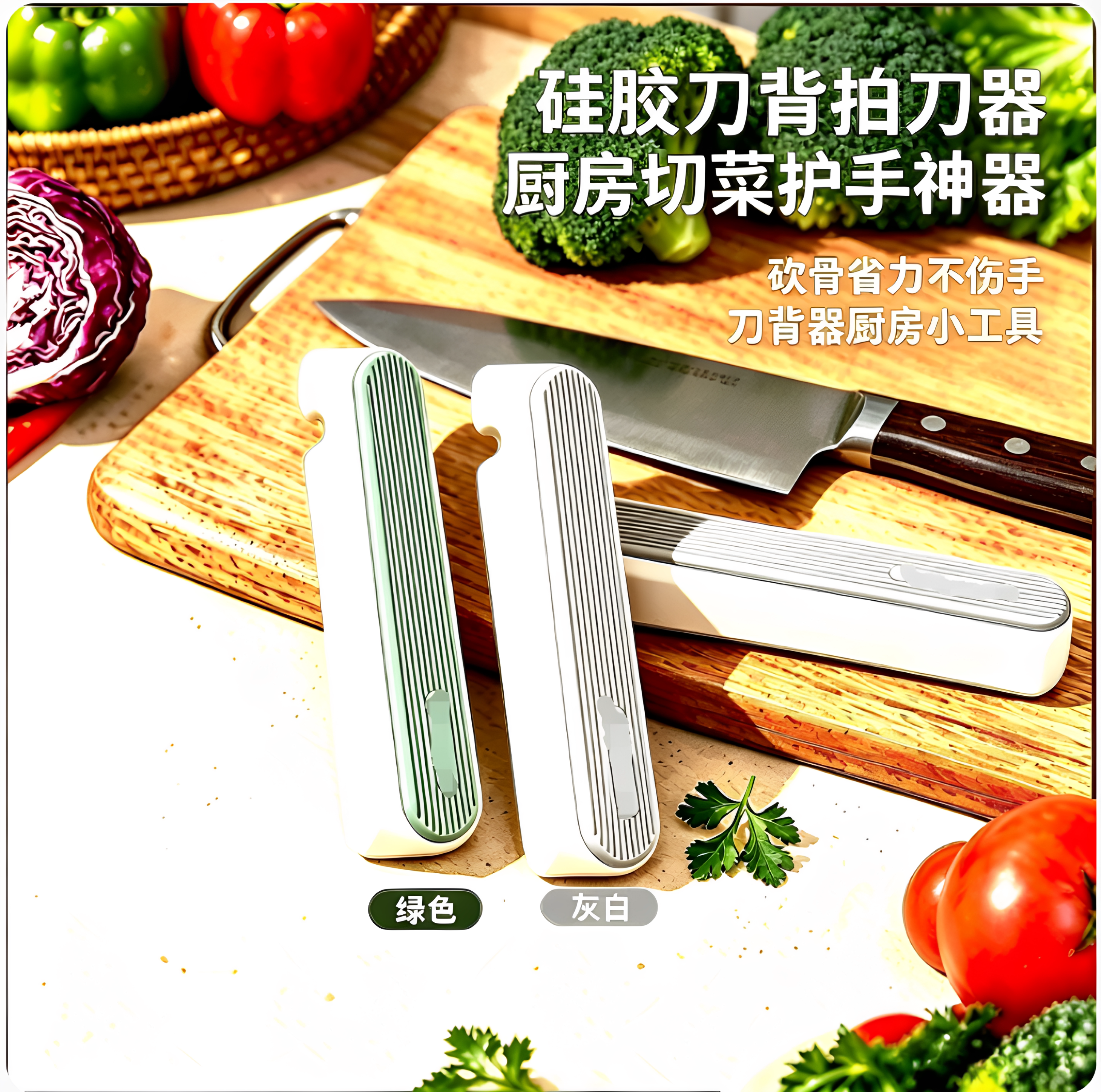 砍骨刀护手器家用切菜硅胶拍刀器砍骨省力不伤手刀背器厨房小工具