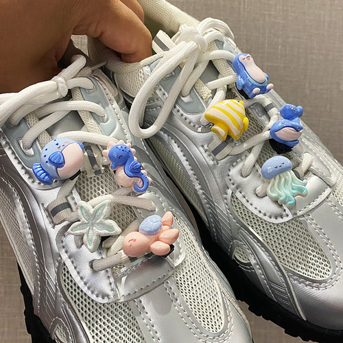 ins可爱卡通立体海洋生物鞋扣