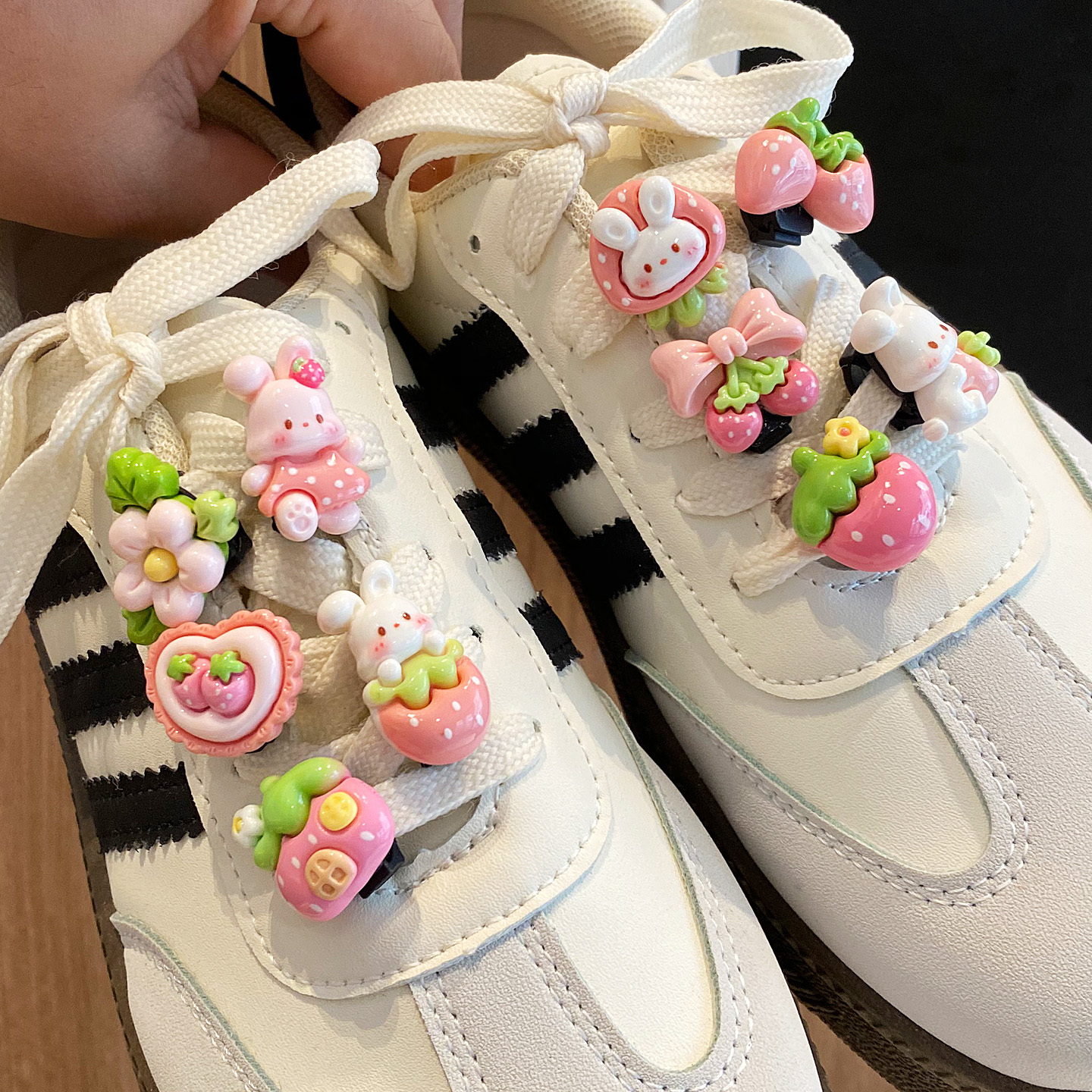 可爱卡通立体兔子鞋扣