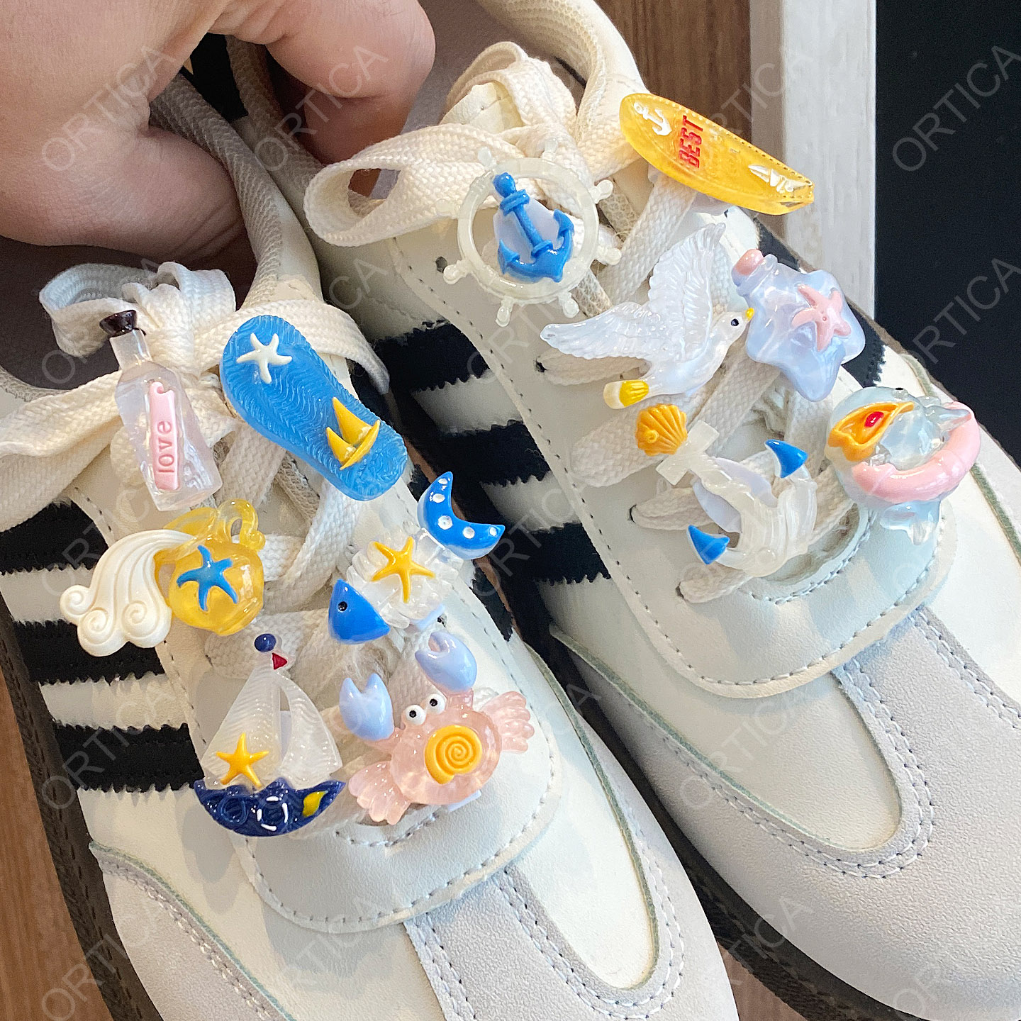 可爱透明卡通海洋可拆卸鞋扣图片