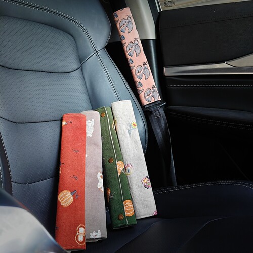 皆川明刺绣古铜扣汽车安全带套护肩套肩带套防勒脖防磨衣服装饰