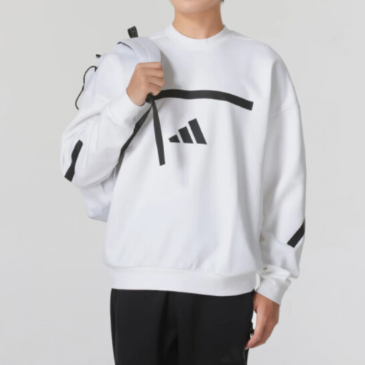 Adidas阿迪达斯ZEN系列真治愈印花套头圆领长袖卫衣JF2451