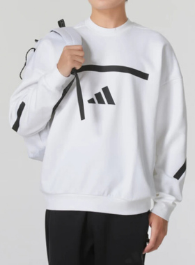 Adidas阿迪达斯ZEN系列真治愈印花套头圆领长袖卫衣JF2451