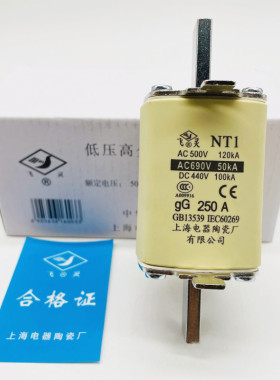 飞灵熔断器NT1-gG250A AC500V-690V DC440V 160A200A上海电器陶瓷