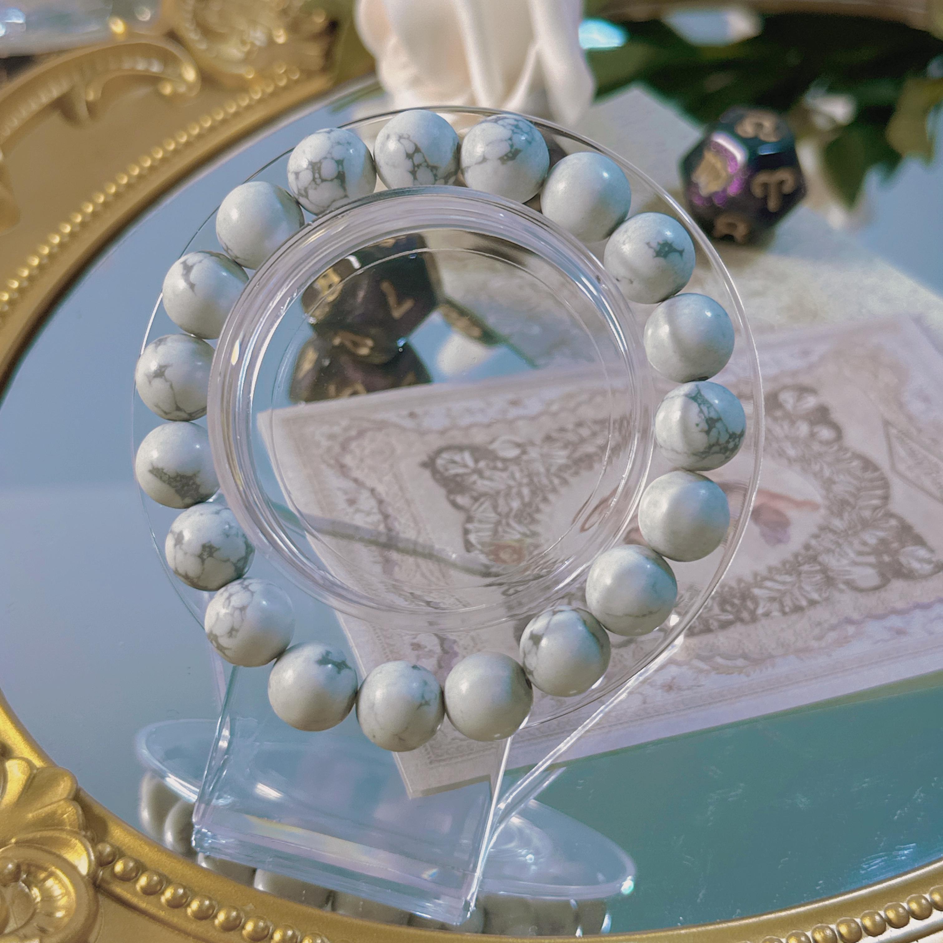 白松石手串 转运手链 菱镁矿手链水墨纹理优雅气质 好运研究站