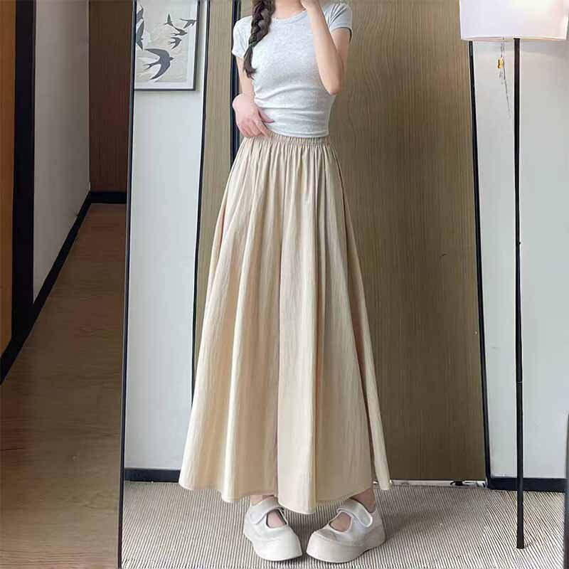 山本裙裤女夏季薄款新款高腰休闲A字半身裙小个子垂感冰丝阔腿裤