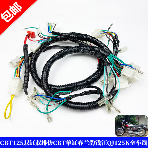 CBT125双缸150双排仿CBT单缸春兰豹钱江QJ125K全车线路主电缆线束