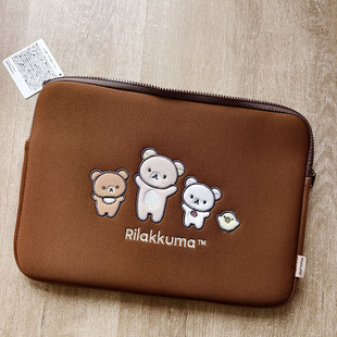 日本正版san-x轻松熊贴布绣可爱电脑包 现货
