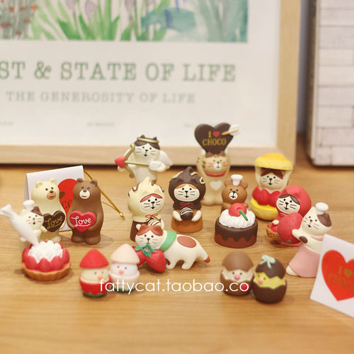 decole情人节草莓季猫猫摆件