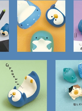 decole鲸鱼企鹅收纳盒摆件