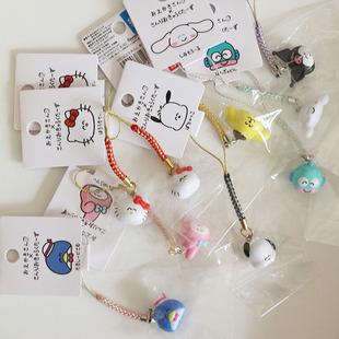 日本采购sanrio melody人鱼汉顿布丁狗库洛米漫画合作款铃铛挂件