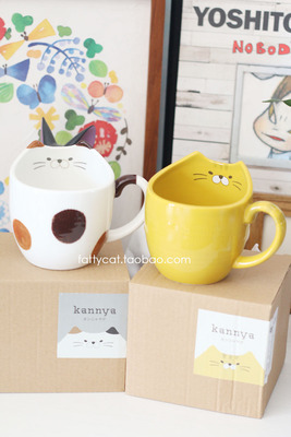 正版decole猫咪水杯陶瓷马克杯