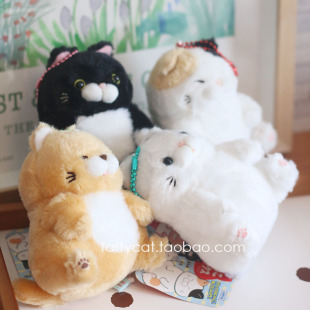 日本正版amuse可爱肥猫橘猫奶牛猫胖嘟嘟可爱毛绒挂件礼物 现货