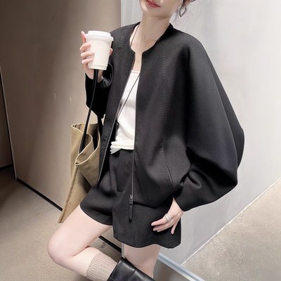 GRACETINA HOO｜法式简约老钱通勤｜珠边茧型外套&短裤套装女秋