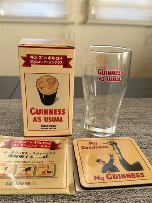 现货实拍日本健力士GUINNESS×ギルロイ联名啤酒杯限量款不含杯垫
