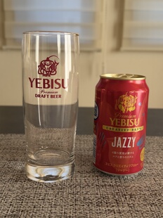 现货实拍日本卡通logo惠比寿稀有款Premium啤酒杯玻璃杯