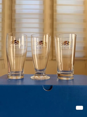 现货实拍日本限定麒麟啤酒杯套装礼盒缎面