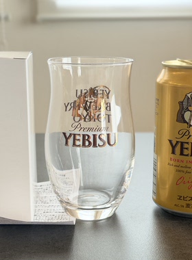 在途惠比寿博物馆限定款啤酒杯水杯日本产玻璃杯稀缺带盒全新