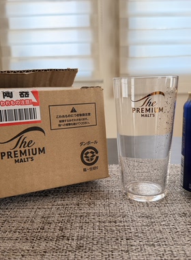 国现日本三得利新赏品日本三得利天金金箔PREMIUM MALT'S啤酒杯