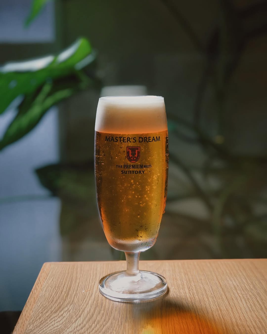 日本产三得利大师梦高脚杯啤酒杯玻璃杯水杯，稀缺款