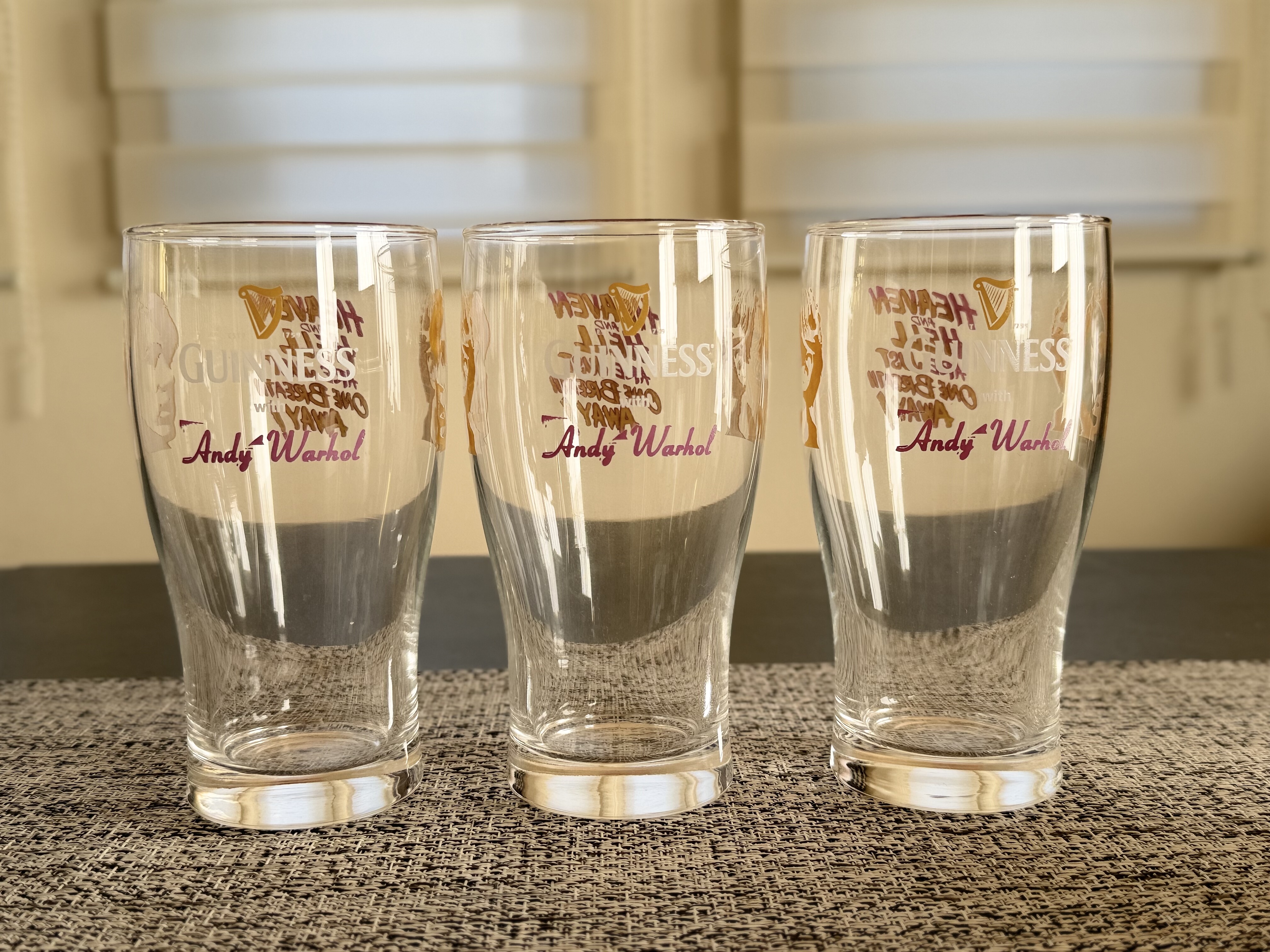 全新日本本土版GUINNESS吉尼斯啤酒杯Andy warhol合作款400ml