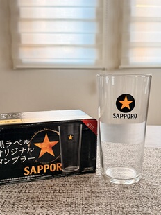 现货实拍日本三宝乐Sapporo限量450毫升大号黑标限定啤酒杯拉格杯