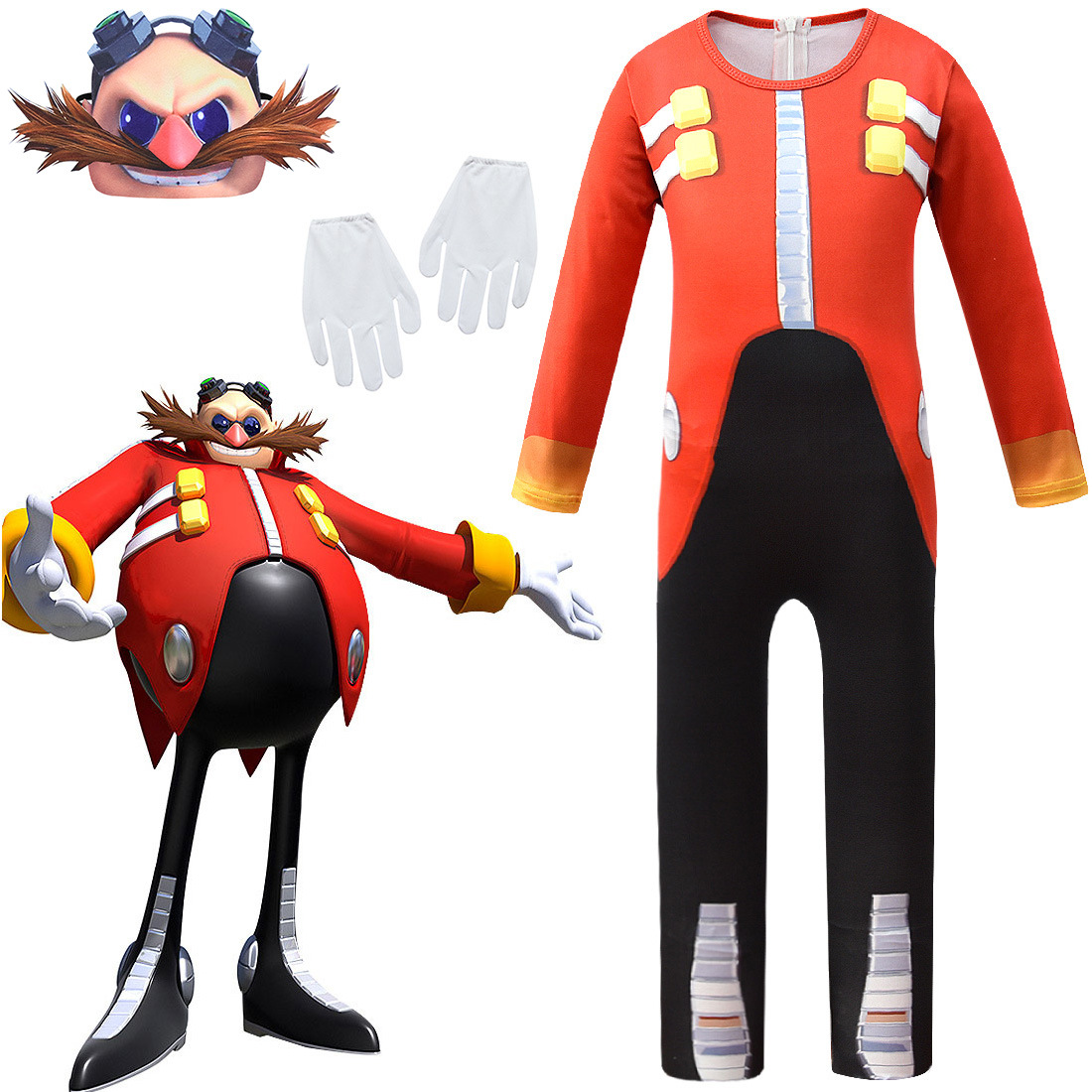 cosplay 刺猬索尼克 Sonic the Hedgehog 儿童万圣节派对表演服装