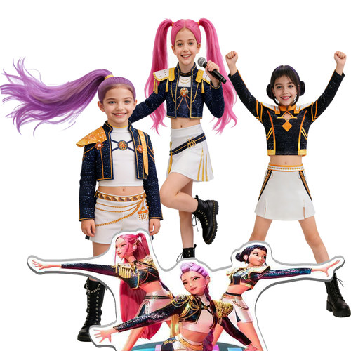 儿童k-pop猎魔女团cosplay演出服