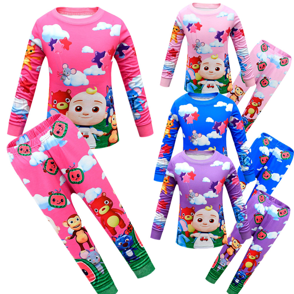 CocoMelon 男童女孩睡衣家居服套装夏装薄宝宝空调服新款中大儿童