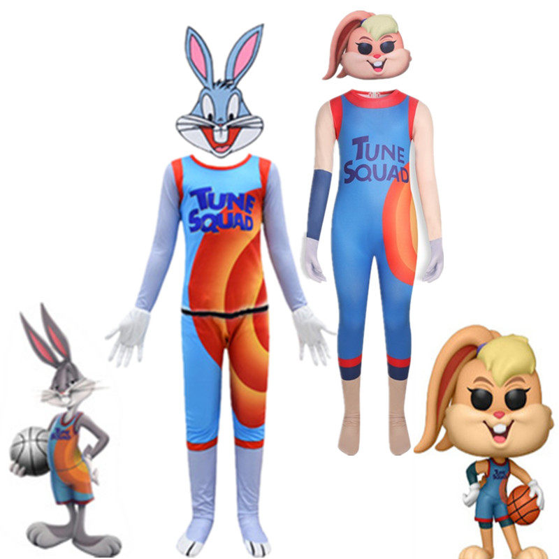 儿童万圣节服装电影空中大灌篮2 孩子Space Jam 兔八哥派对造型服
