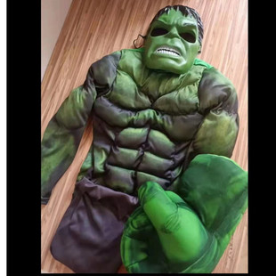 男孩万圣节儿童绿巨人肌肉cosplay浩克The Hulk复仇者服装道具服