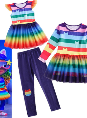 盖比的娃娃屋女童公主裙子Gabby's Dollhouse儿童服装猫咪娃娃夏