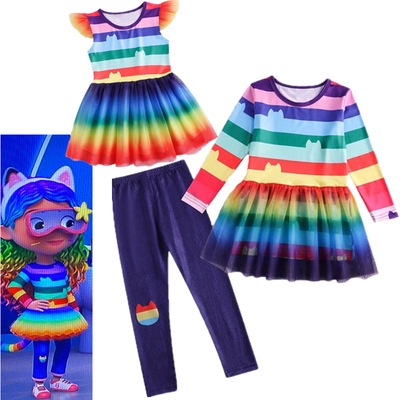 盖比的娃娃屋女童公主裙子Gabby's Dollhouse儿童服装猫咪娃娃夏