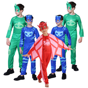 睡衣小英雄cos PJ MASKS飞壁侠猫头鹰女猫小子儿童万圣节cosplay