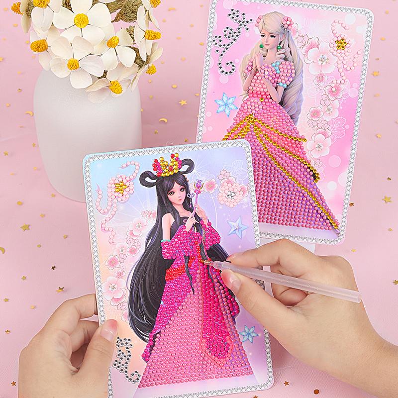 钻石画儿童diy手工制作材料女孩玩具叶罗丽点钻女童黏贴画砖石小6