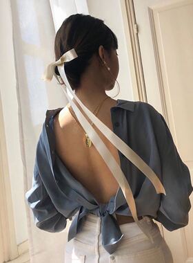 小仙女白色飘带蝴蝶结旅拍ins