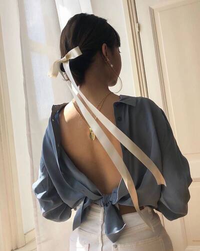 小仙女白色飘带蝴蝶结旅拍ins