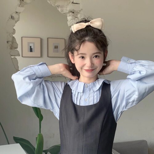 韩国进口少女白色大蝴蝶结顶夹