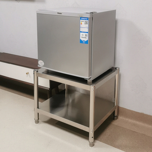 不锈钢迷你冰箱置物架双层垫高架家用小型冰柜支架加湿器饮水机架