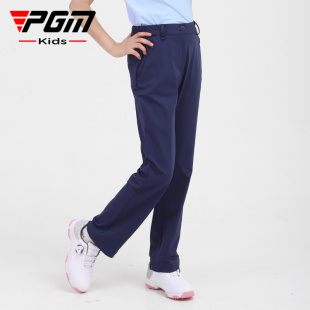 PGM女童高尔夫裤子青少年运动长裤春季运动球裤速干透气弹力裤