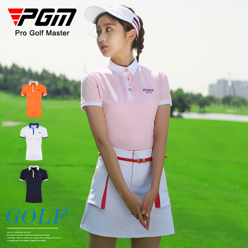 PGM 两件包邮!高尔夫球服装 女士短袖T恤 夏季新款 Golf 球服上衣