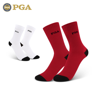 美国PGA  高尔夫袜子女士纯棉中筒袜 舒适透气百搭运动袜