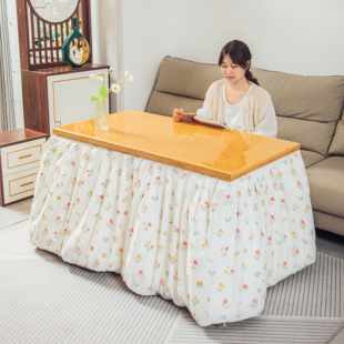 长方形烤火桌子家用实木简易折叠烤火架子冬季炕桌茶几取暖桌家用