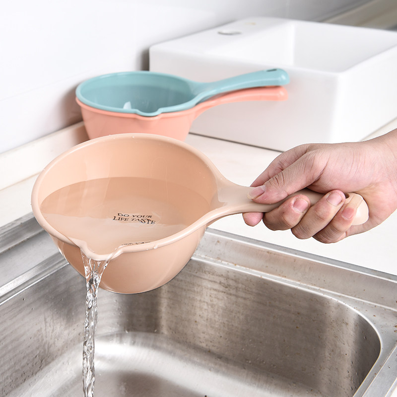 塑料加厚水瓢厨房长柄水勺沐浴水舀儿童洗头杯宝宝洗澡瓢水舀子a