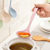 勺子家用小麦长柄日式 高颜值小汤勺喝汤厨房圆头盛汤舀粥调羹勺子