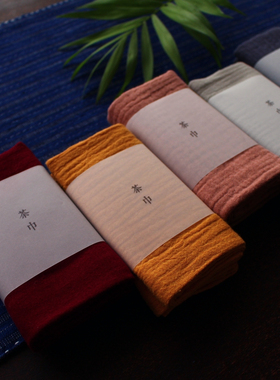 纯色棉纱吸水布料禅意茶巾柔软纯棉茶布文艺复古养壶山水加厚垫子